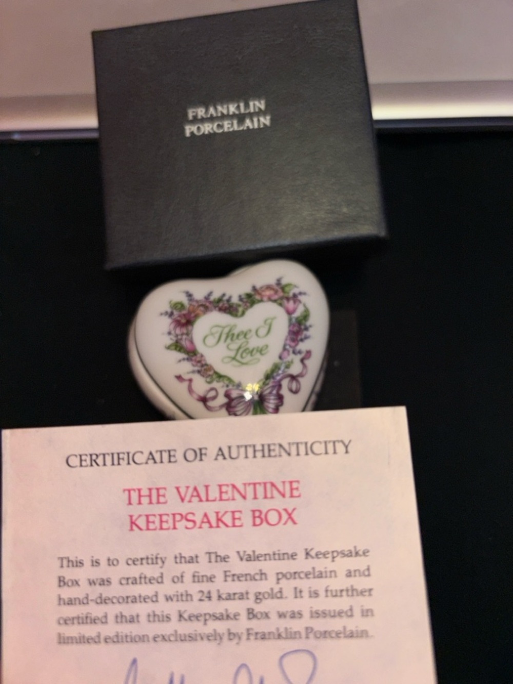 Franklin Mint Black and White Jewelry Box